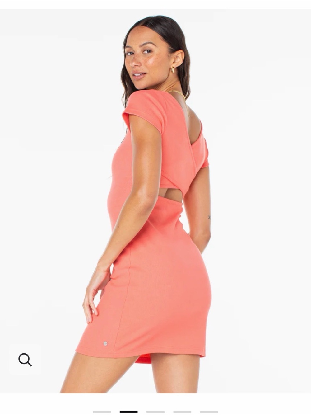 Roxy Coral Cutout Short Sleeve Bodycon Dress Size XS